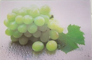 Kitchen Glass, Cutting Board, 12" x 8" Rectangle, WET GRAPES by Sweet Home - Picture 1 of 12