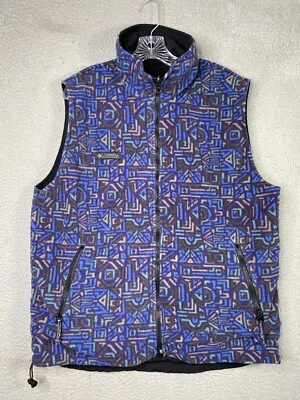 Chaleco reversible Columbia vintage para mujer grande azul azteca cremallera polar cortavientos Foto 1 de 4