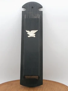 Vintage Fireplace Long Match Holder Plastic w / Gold-Painted Eagle Striker Patch - Picture 1 of 13