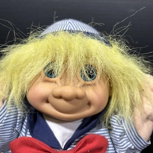 "MUÑECA TROLL Russ de colección - pelo amarillo en traje de marinero peluche 12"" #259" - Imagen 1 de 9