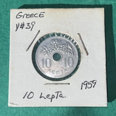 GREECE   10 LEPTA  1959  - Image 1 of 2