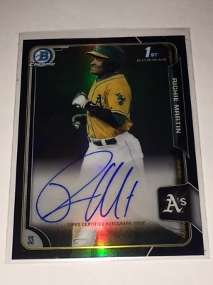 2015 Bowman Chrome Draft #BCARM Richie Martin Black Refractor Auto RC /35 - Image 1 of 2