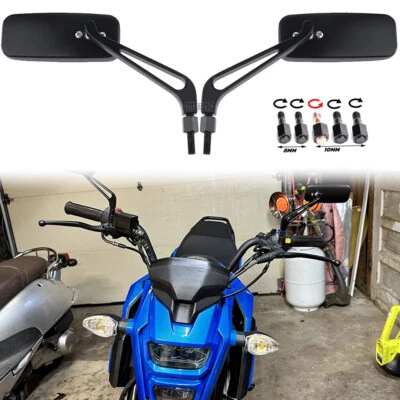 Rectangle Motorcycle Rear View Side Mirrors 8/10mm For YAMAHA ZUMA 50 100 125  - Image 1 of 4