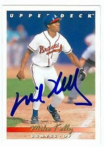 Mike Kelly autographed baseball card (Atlanta Braves) 1993 Upper Deck #756 - Image 1 of 1