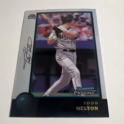 TODD HELTON 1998 Bowman Chrome #119 Rookie Colorado Rockies HOF - Image 1 of 2