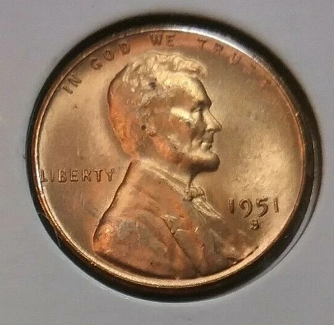 1951 Lincoln Wheat Cent  S - Uncirculated Cover