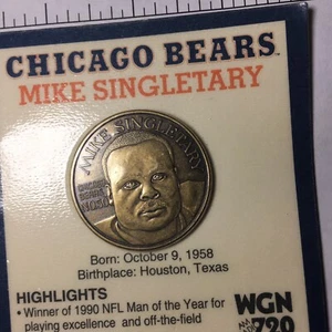 Moneta singola Mike 1992 Sprint WGN medaglia bronzo Chicago Bears commemorativa - Foto 1 di 4