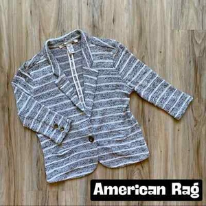 AMERICAN RAG Striped Stretch Rayon Knit Sweater Blazer Size XS / Extra Small - Picture 1 of 9