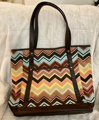 Bolso de Mano Missoni Target 20 Aniversario Exclusivo de Lona Zig Zag Bolso Cartera Imán Foto 1 de 4