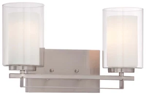 Minka Lavery Parsons Studio 2 Light Bathroom Vanity, Brushed Nickel - Picture 1 of 1