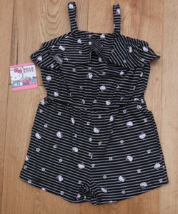 Sanrio Hello Kitty Toddler Girl Romper ~ Black, White & Pink ~ - Picture 1 of 3