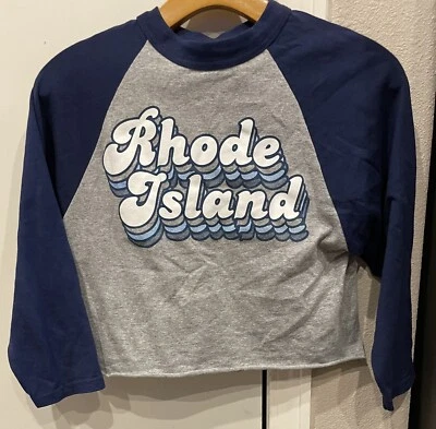 VTG Augusta Rhode Island Tourist 3/4 Baseball Cutoff Shirt Women’s Small - Image 1 of 3