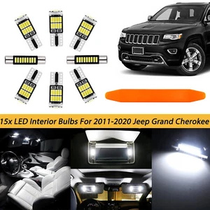 Paquete de luces interiores LED blancas para Jeep Grand Cherokee 2011-2019 2020 2021 - Imagen 1 de 20