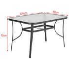 Outdoor Furniture Set Rectangle Glass Top Dining Table Stacking Plastic Armchair