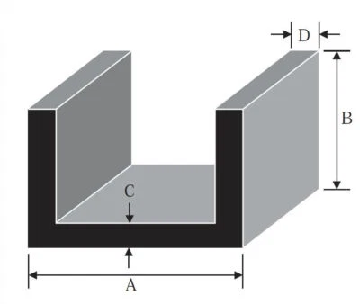 ALUMINIUM CHANNEL METRIC 10mm 15mm 30mm 40mm 50mm - Image 1 of 3