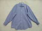 Tommy Hilfiger Button Up Shirt 16.5 Blue Ithaca Regular Fit Long Sleeve Mens A11