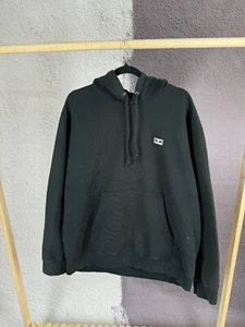 Obey vintage black oversized small logo distressed hoodie - Picture 1 of 10