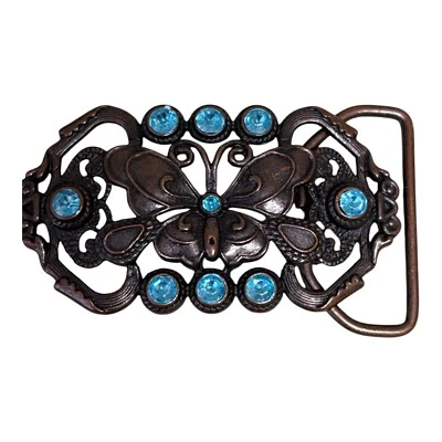 Женские синие стразы бабочка ремень пряжка пистолет металлический Western маленький - Изображение 1 из 4