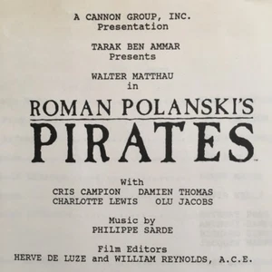 ROMAN POLANSKI 1986 PIRATES Press Kit Production Book Cast & Crew Credits Promo - Picture 1 of 3