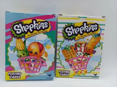 SHOPKINS 2 DECK PLAYING CARDS SET CRAZY EIGHTS GO FISH RUMMY WAR SNAP TOY GAME  - Image 1 of 2