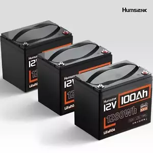 36V 100Ah LiFePO4 Lithium Battery 3 Pack 12V 100Ah 6000+ Cycles For RV Golf Cart - Picture 1 of 19