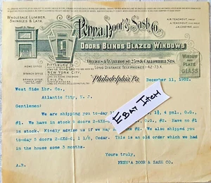 1902 Billhead Penna Door and Sash Co. Philadelphia PA. - Foto 1 di 1