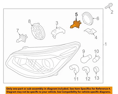 Componentes de faros delanteros KIA OEM 14-20 Cadenza - Bombilla de haz bajo 1864755007S Foto 1 de 2