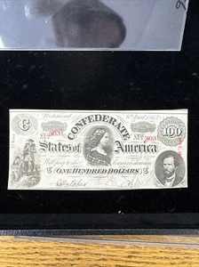 T 56 1863 Confederate 100 Dollar - Picture 1 of 7