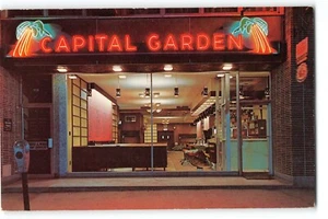 Postcard Capital Garden Restaurant Fredericton NB 558 Queen St 1960s Neon Canada - Bild 1 von 2