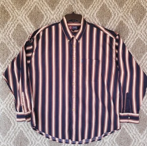 Chaps Ralph Lauren Hemd Herren XL blau gestreift Button Down Vintage 90er Baumwolle - Bild 1 von 9