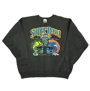 VINTAGE SUPER BOWL XXXIII GREEN BAY PACKERS DENVER BRONCOS SCHWARZES SWEATSHIRT XL H10 - Bild 1 von 6