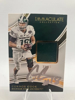 Connor Cook 2016 Panini Immaculate Player Worn Patch Card -21/42 - On Card Auto - Image 1 of 2