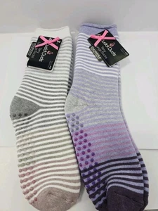 CUDDL DUDS 2 Paar Damen Frottee Lounge Grip rutschfeste Slipper Socke Plüschfüllung. Menge:2 - Bild 1 von 3