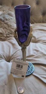 Skeleton Bony Hand Goblet Chalice Halloween Plastic Party Cup Purple Fun World - Picture 1 of 6