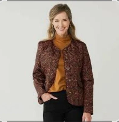 Croft & Barrow Black Orange Blazer Quilted Suit Jacket, Sz S - Image 1 of 4