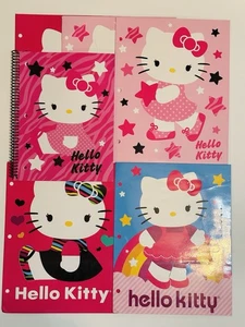 Hello Kitty Two Pocket 3 Ring 5 Folders And Spiral Notebook Lot Y2K - Picture 1 of 13