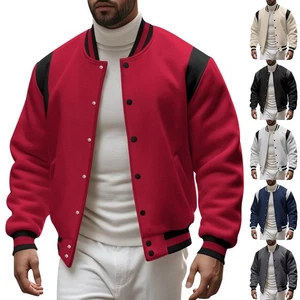 Chaqueta informal para hombre chaquetas cálidas uniforme de béisbol para hombre abrigos de invierno para hombre - Imagen 1 de 14