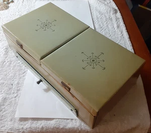 Vintage Lady Buxton Double Top Jewelry Box w Drawer & Velvet Compartments no key - Picture 1 of 10