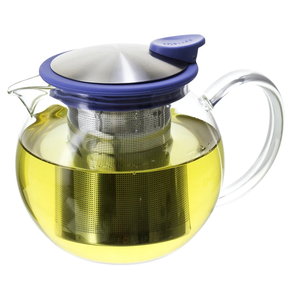 Tetera de vidrio Bola con infusor de cesta, 25 oz./750 ml., Foto 1 de 2