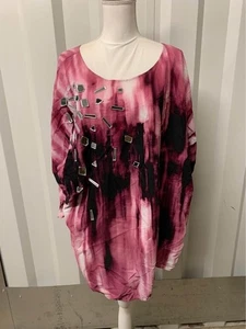 Camicetta 6th & LN business casual top ufficio nonna impreziosita taglie forti 22 donna - Foto 1 di 5