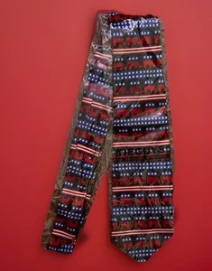 Steven Harris Tie Republican Party Red White Blue Elephants Stars Patriotic 57” - Picture 1 of 5