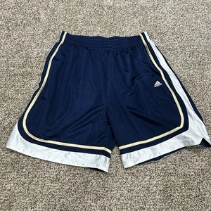 Adidas Baggy Basketball Shorts 21” Men XL Blue Gold Notre Dame Colorway Y2K Vtg - Picture 1 of 8