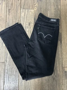 Levis 505 gerades Bein Damen Jeans schwarz bestickt Taschen Größe 10 Medium - Bild 1 von 8