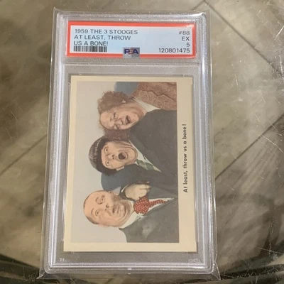 1959 Fleer The 3 Stooges #88 At least , Throw us a bone PSA 5 New Label - Image 1 of 3