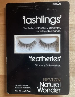 Vintage Revlon Natural Wonder Lashlings Featheries Brown False Eyelashes - Image 1 of 2