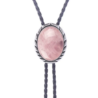 Collar de Boda Corbata Bolo Vintage Cristal Rosa Natural Para Hombre Regalo Vaquero Occidental Foto 1 de 4