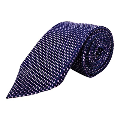 Charles Tyrwhitt 100% Silk Geometric Tie Handmade Blue Purple - Image 1 of 4