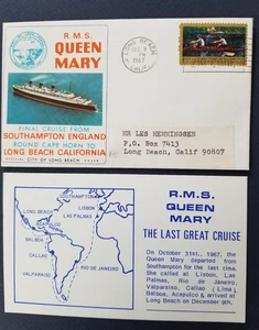 1967 RMS Queen Mary Cover Final Cruise Southampton to Long Beach California - Picture 1 of 4