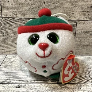 TY Baby Beanies Snowdrift Polar Bear Mini 2.5x3” Ornament Plush Toy 2013 - Picture 1 of 2