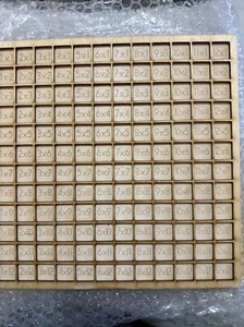 Wooden Montessori Multiplication Board Game Toy Educational Math Table - Picture 1 of 3